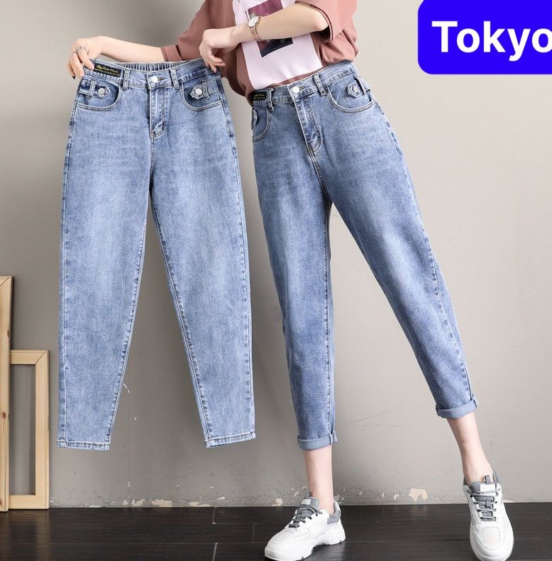 QUẦN BAGGY JEAN NỮ XANH LƯNG THUN CẠP CHUN NÂNG MÔNG HÀN QUỐC PR-415 HOT TREND 2023 - TOKYO FASHIOn