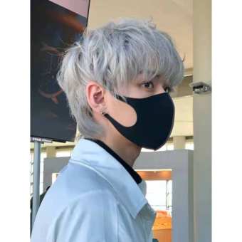 Tóc giả nam Hàn Quốc nguyên đầu cao cấp làm bằng tơ mềm mượt như tóc thật (màu xám khói) + tặng kèm lưới