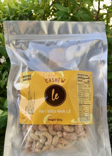 HẠT ĐIỀU NHÀ LÊ - RANG KHÔNG MUỐI BÓC VỎ - 500G