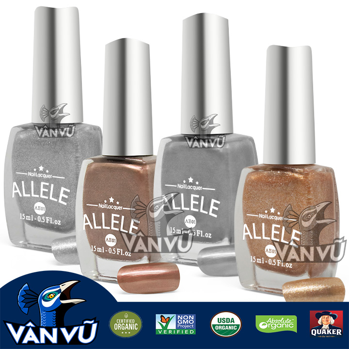 Các Gam Màu Da Nhũ, Xám Chì Bạc, Da Bạc, Xám Chì Nhũ Quyến Rũ, Sơn Móng Tay Allele 15ml Tông Màu Sang Trọng