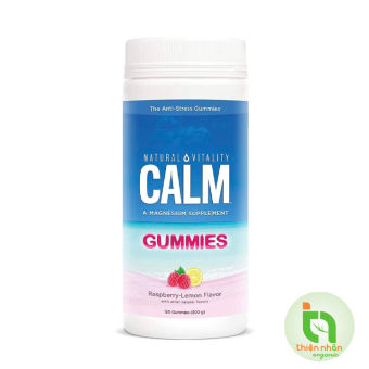 Kẹo Natural Vitality Calm Magnesium Gummies hương Raspberry - Lemon 120 viên