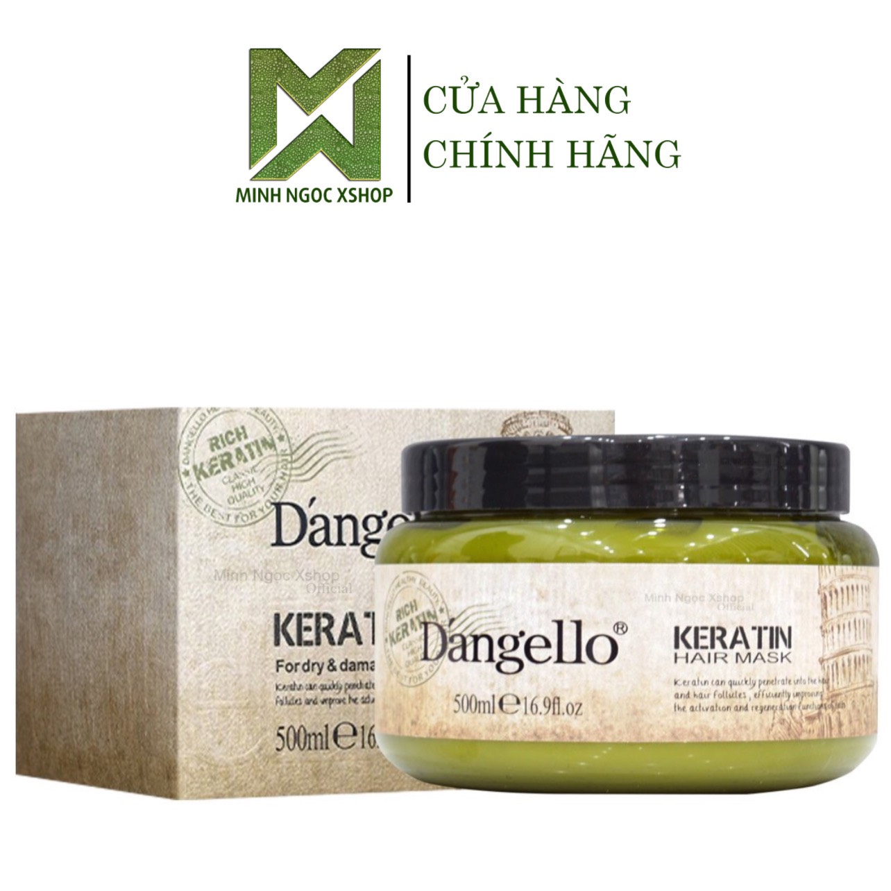 Kem ủ hấp tóc phục hồi siêu mượt Dangello Keratin Hair Mask 500ML