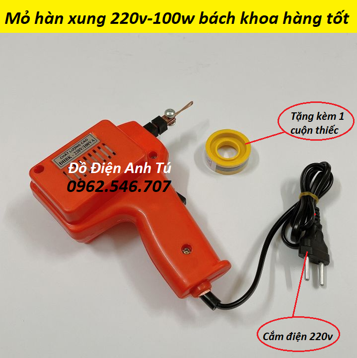 Mỏ hàn xung bách khoa 100w 220v - mỏ hàn thiếc - mỏ hàn chì - mỏ hàn sung