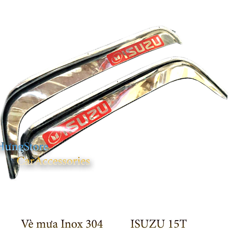 Bộ 2 chiếc vè che mưa isuzu 15t inox 304, dễ lắp đặt,độ bền tuyệt đối
