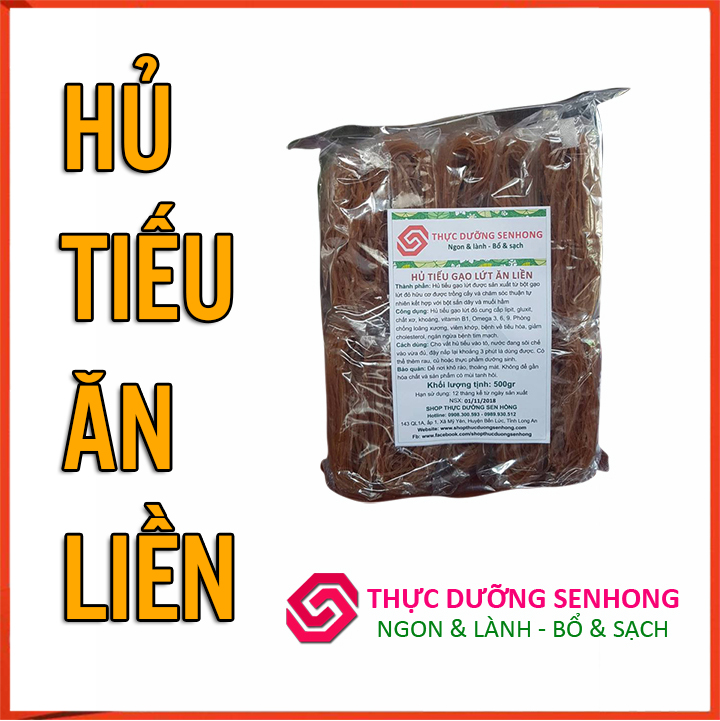 Hủ Tiếu Gạo Lứt Ăn Liền (10 gói 500gr) Hủ tiếu sạch, an toàn và tiện dụng