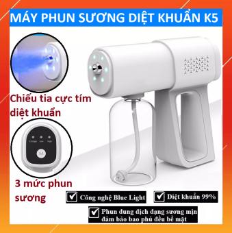 Súng Xịt Khử Khuẩn cầm tay Nano K5 PRO, Tích Hợp 6 đèn UV diệt 99% vi khuẩn - Máy Phun Khử Khuẩn Xịt Diệt Virus Chống Vi Khuẩn (NaNa Store SG)