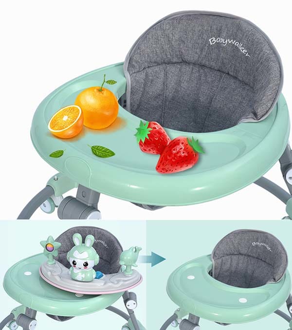 Xe tập đi tròn khung sắt có nhạc hình thú có nhạc và đồ chơi