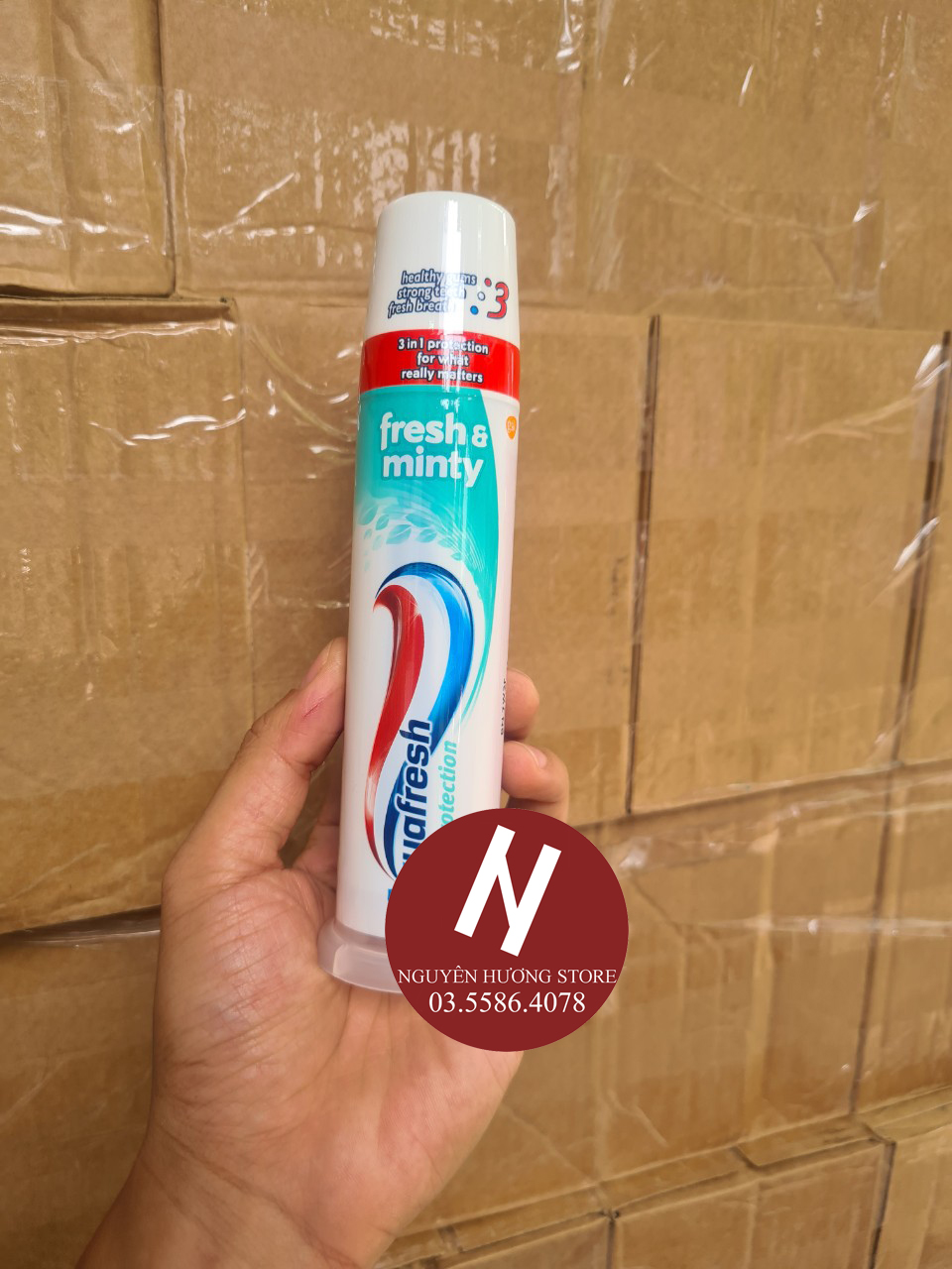 Kem đánh răng aqua fresh & minty - dạng ống - 100ml