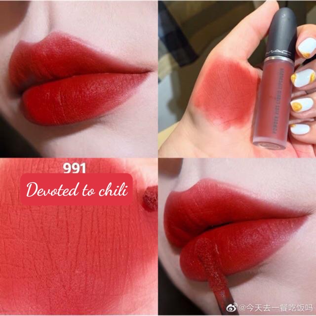 Son kem lì mac powder kiss liquid lip color - devoted to chili