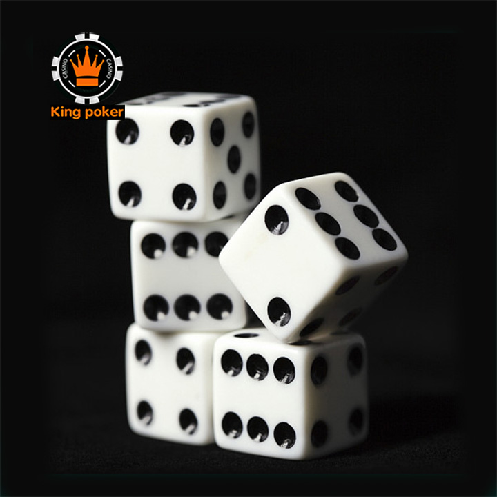 Bộ 10 viên xúc xắc trắng góc vuông size 16mm chuẩn chơi game