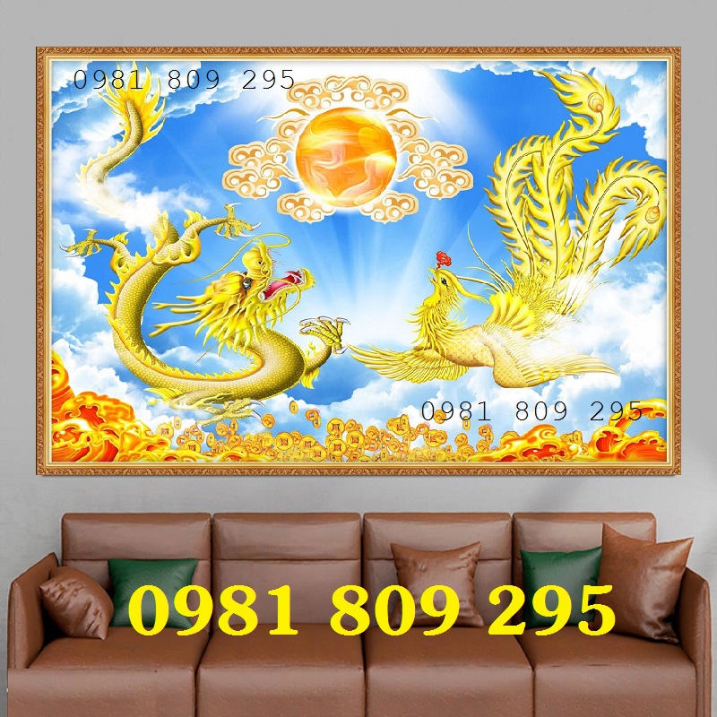 Gạch tranh rồng phượng 3d ốp tường G7Y