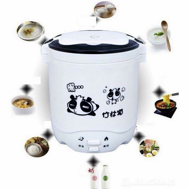 Nồi cơm điện Mini rice cooker cho 1 đến 2 người ăn, dung tích 0,5L kèm khay hấp thức ăn tiện lợi