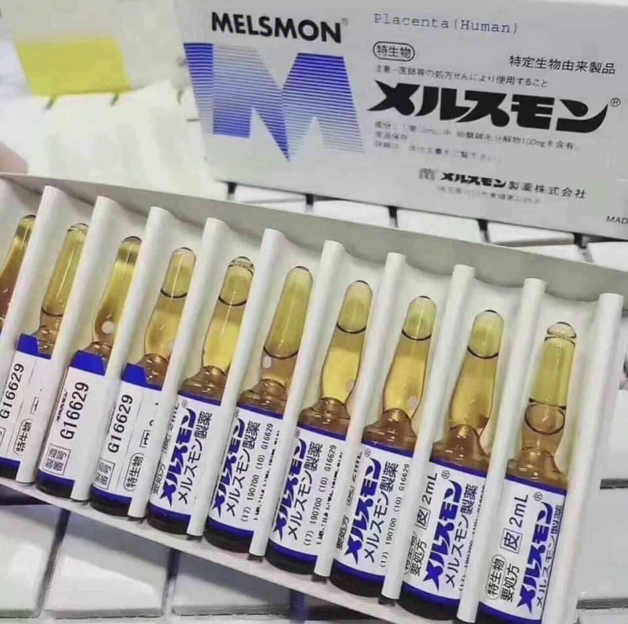Melsmon placenta tế bào gốc nhau thai nhật bản siêu tốt hộp 50 ống x2ml/ống