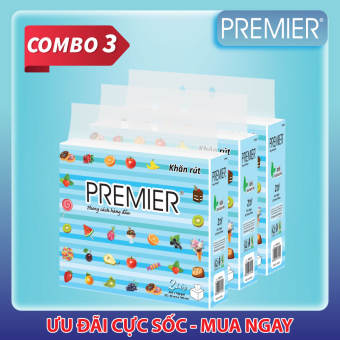 Combo lốc 3 - Khăn giấy rút Premier 450gram