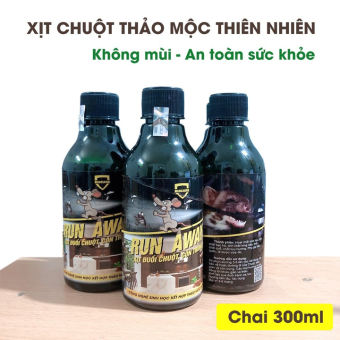 Chai xịt đuổi chuột Run away tặng kèm vòi xịt , Xịt đuổi chuột Run Away -Thuốc xịt Không mùi, an toàn - Xua đuổi chuột, gián, côn trùng , chỉ sau 1 lần xịt