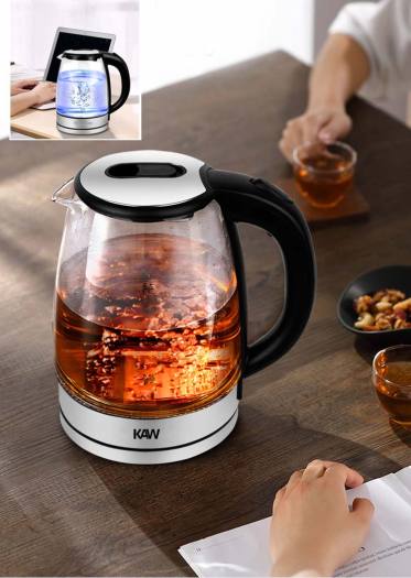 Bán Máy Nước Nóng, Ấm Siêu Tốc KAW, Bình Đun Nước Siêu Tốc Thủy Tinh Cao Cấp, Thiết Kế Sang Trọng, Chất Liệu Thủy Tinh Cao Cấp, Nấu Nước Trong 30S - Bảo Hành Uy Tín 1 Đổi 1.(Giá Giảm-50%)