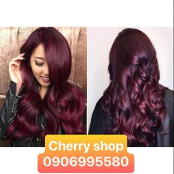 Nhuộm tóc lavox siêu dưỡng màu tím đỏ 7/2 tặng kèm oxy trợ nhuộm và bao tay