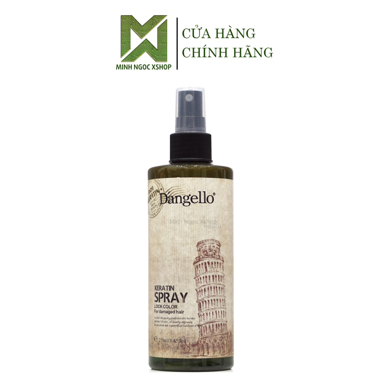 Xịt dưỡng Dangello Keratin 250ml, xịt dưỡng phục hồi chống cháy tóc
