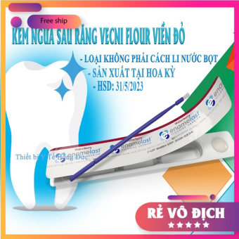 Kem Ngừa Sâu Sún Răng Vecni Flour Viền đỏ-Enamelast Fluoride Varnish-KHÔNG CẦN CÁCH LI NƯỚC BỌT-DATE 8/2022