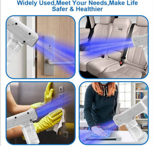 Súng Phun Khử Khuẩn cầm tay Nano K6  Tích Hợp 6 đèn UV diệt 99% vi khuẩn Máy Phun Khử Khuẩn Xịt Diệt Virus Chống Vi Khuẩn