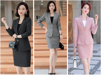 Set nguyên bộ áo Vest tay dài - chân váy TD53