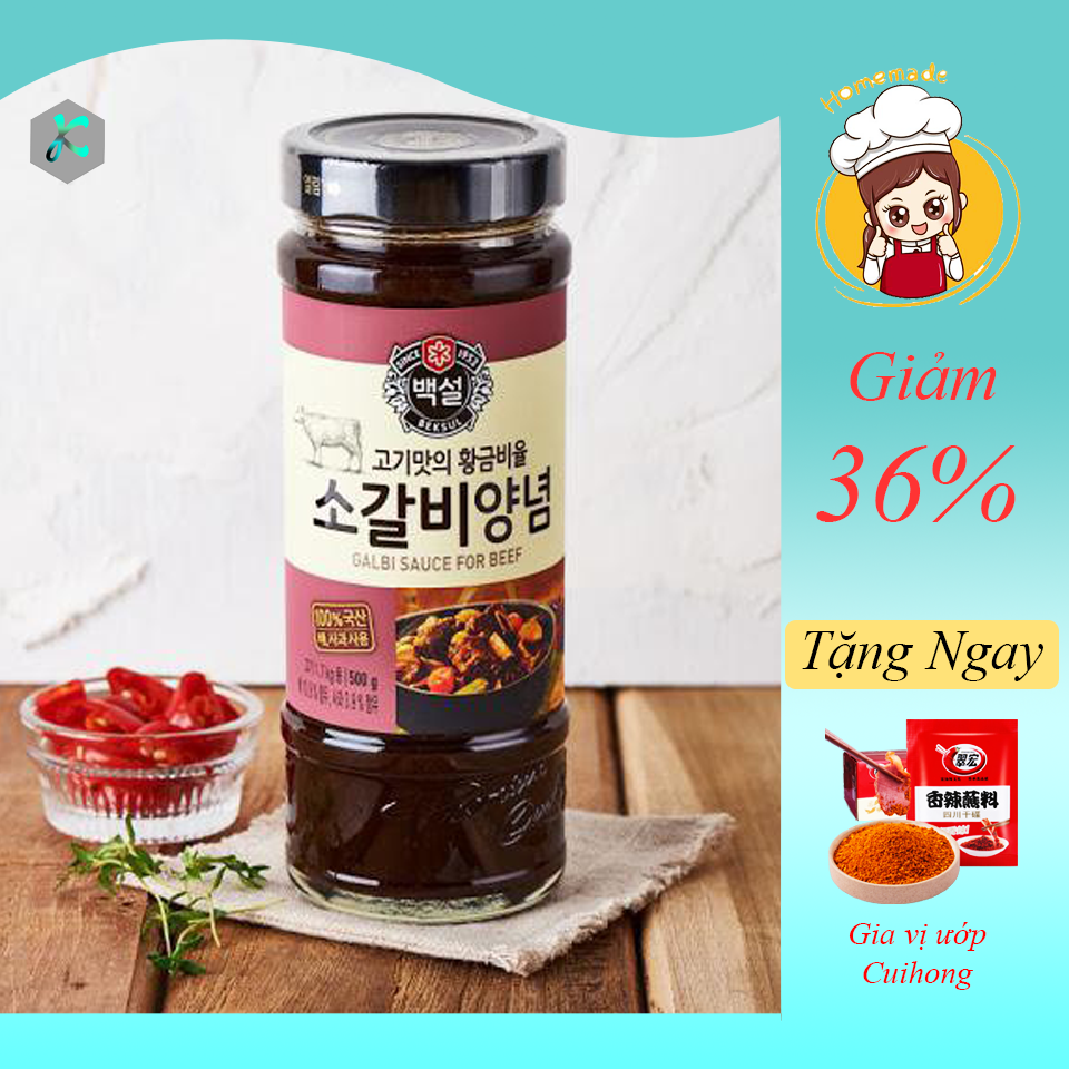 Sốt ướp thịt nướng Hàn Quốc BBQ Thịt Heo, Bò Bulgogi Beksul 290g - Gia Vị ướp thịt nướng Nhập Khẩu Hàn Quốc
