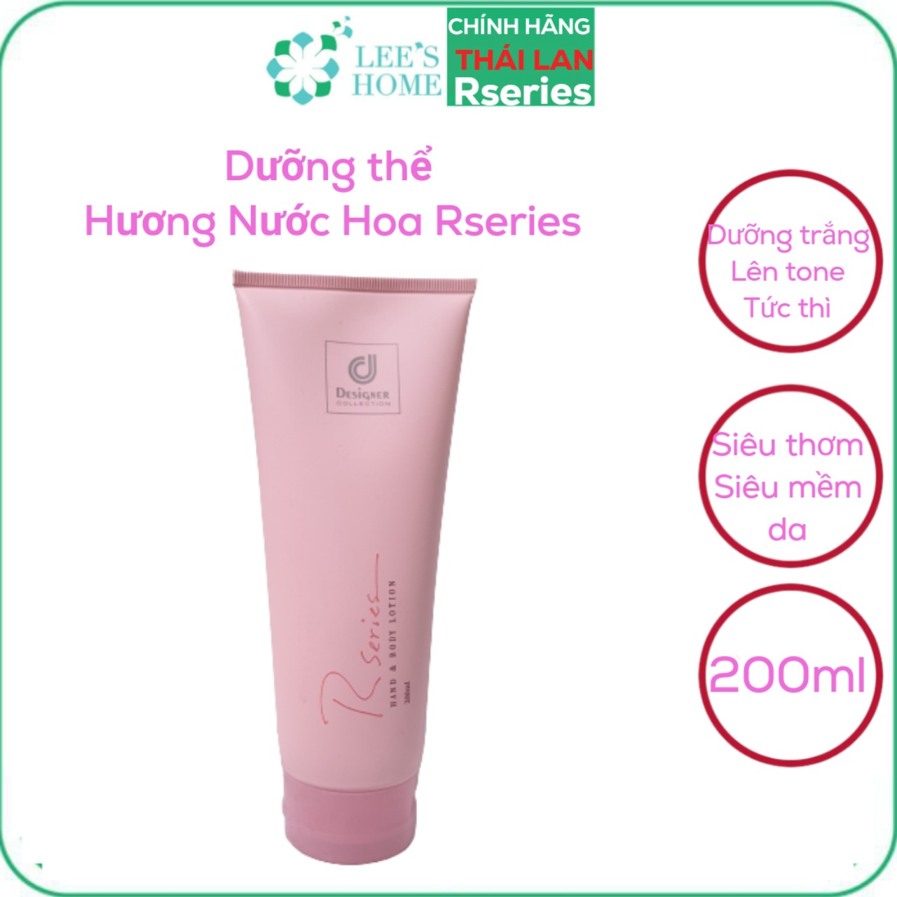 Sữa dưỡng thể trắng da hương nước hoa rseries hand & body lotion thái lan 200ml -lee's home