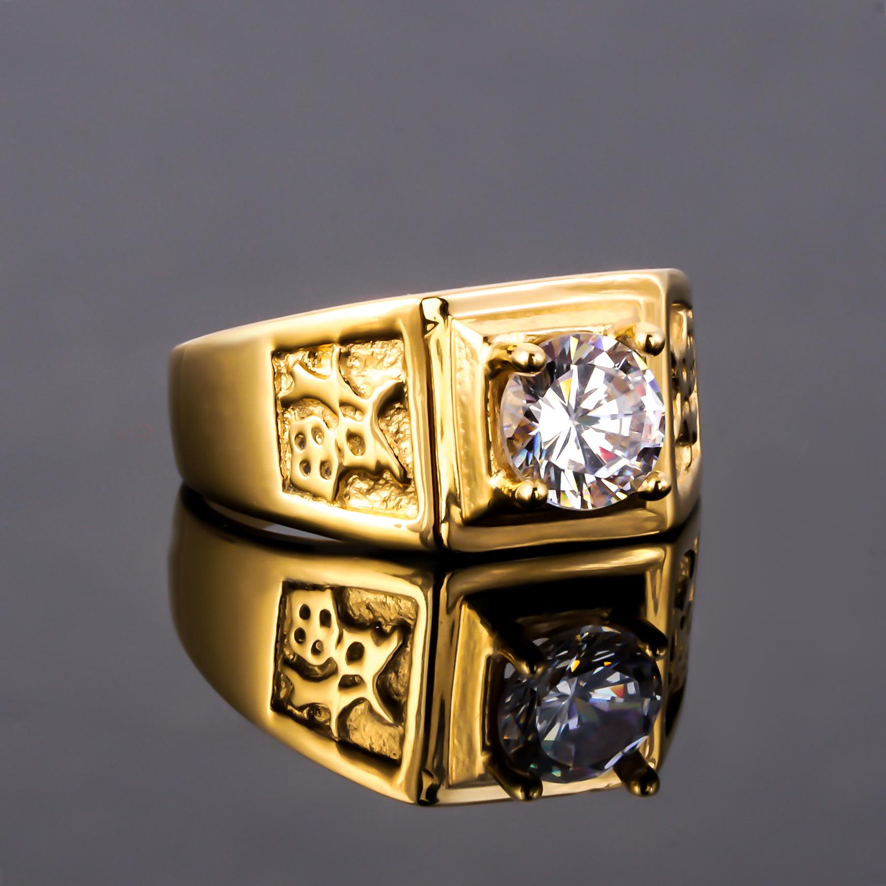 [HCM]Nhẫn Inox Nam Chữ Phước UHA - Vàng