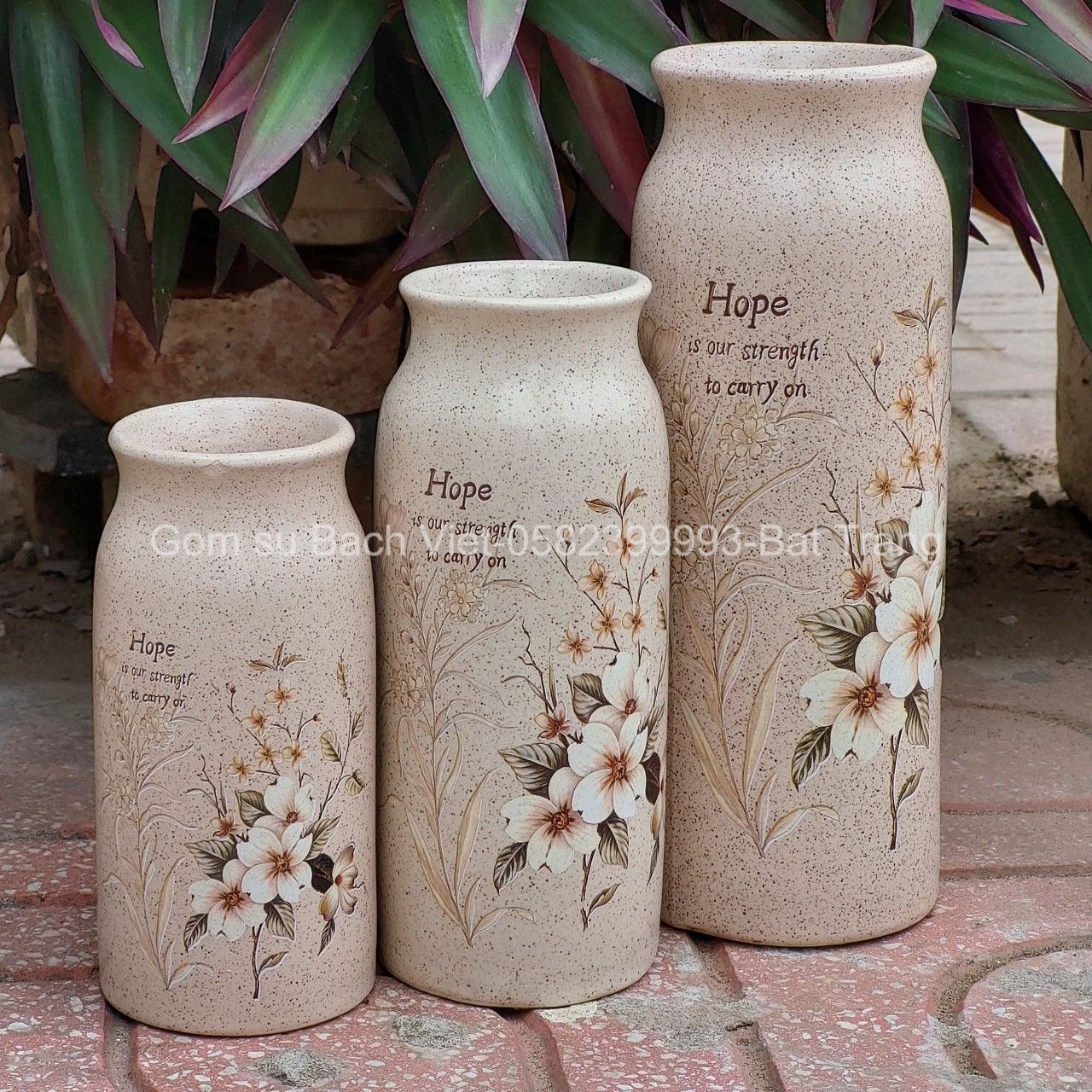 Set Lọ hoa sứ dáng thuôn phong cách Châu Âu