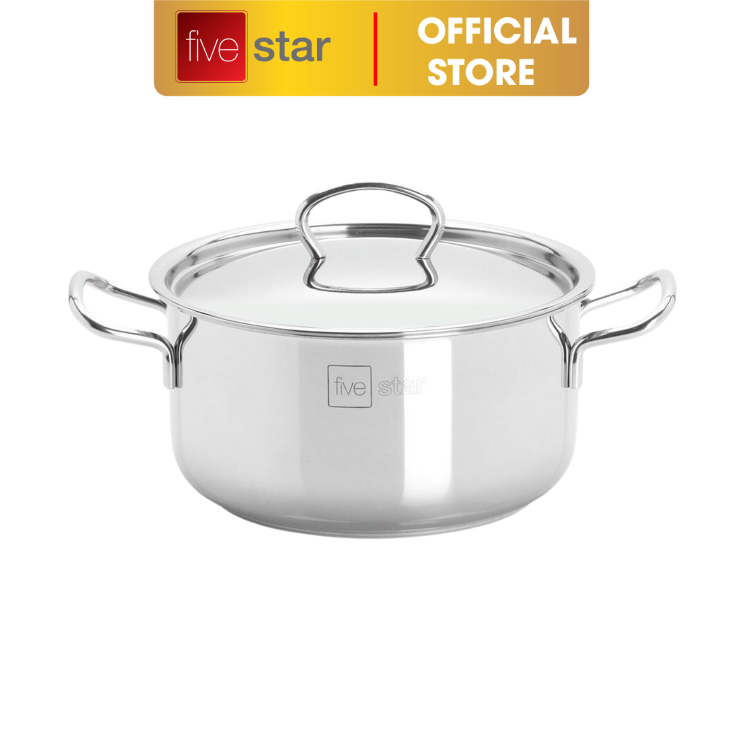 Nồi inox 430 cao cấp FiveStar nắp inox , 3 đáy dùng được mọi bếp