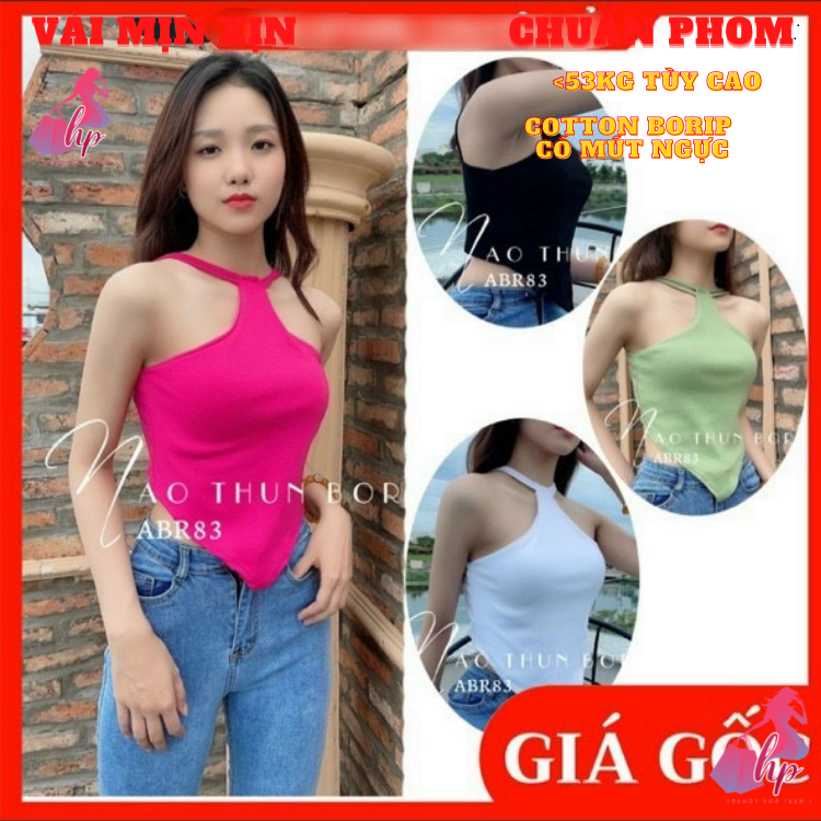 Áo yếm nữ cổ lọ thun gân mẫu mới thời trang 2021
