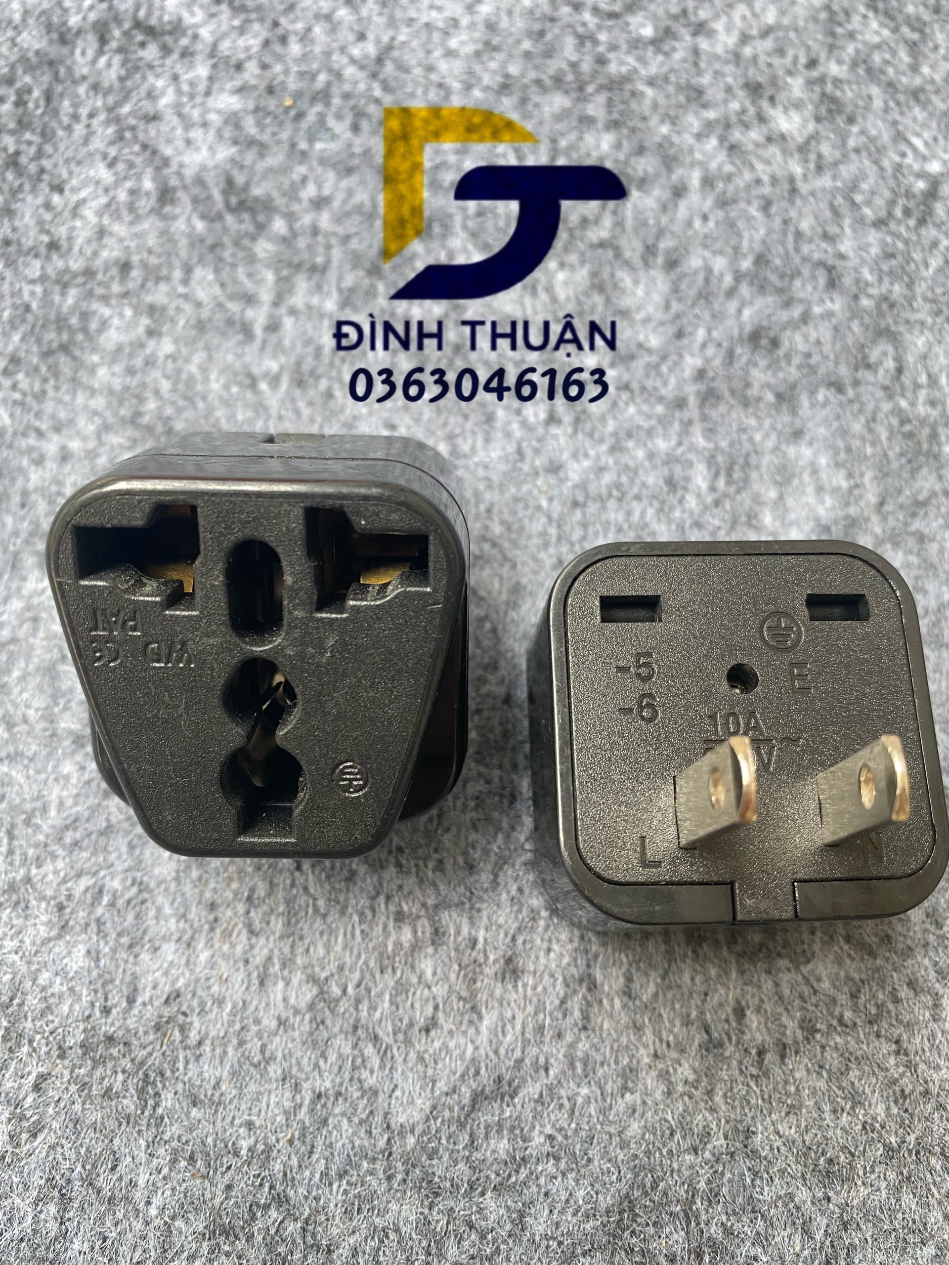 Phích cắm điện chuyển đổi 2 chấu qua 3 chấu bãi nội địa cao cấp