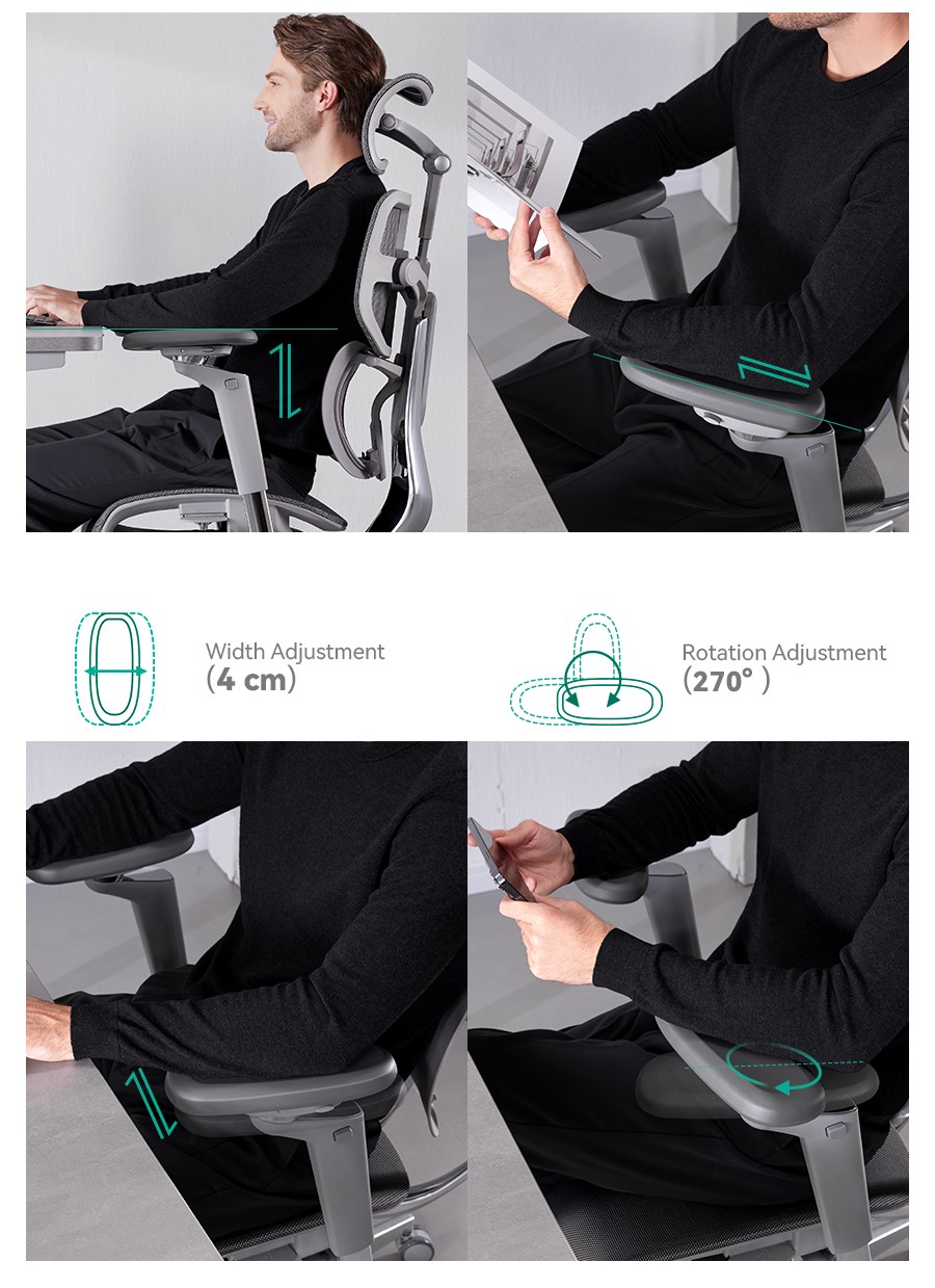 Hinomi X1 3D Sırt Destekli Ergonomik Ev Ofisi Koltuğu | Bacak Desteği | Oyun | Örgü Sandalye