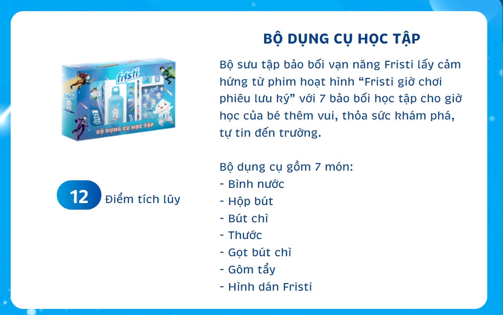 Bộ đồ dùng học tập 7 món cho bé adna ad41 hộp bút thước bút bình nước tẩy tiện chì