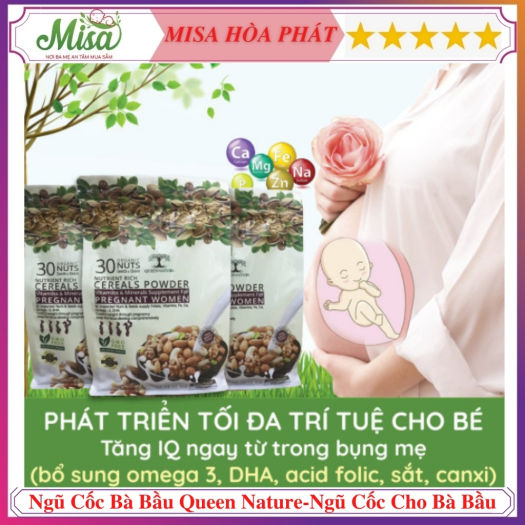Ngũ Cốc  Queen Nature  Bột Ngũ Cốc Cho Bà Bầu Thơm ngon,dễ uống, Ngũ Cốc Dinh Dưỡng Cho Bà Bầu Không Đường-Misa MB Care