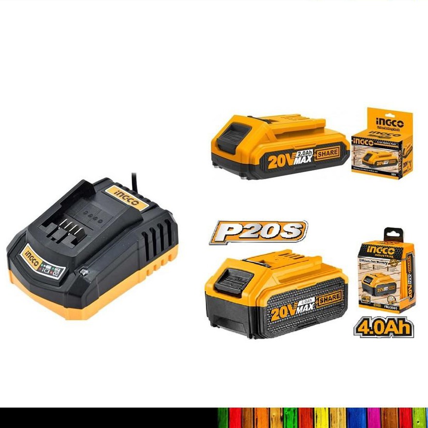 Pin sạc 20v ingco pin fbli2001 20v/2ah , pin fbli2002 20v/4.ah, sạc 20v fcli2001