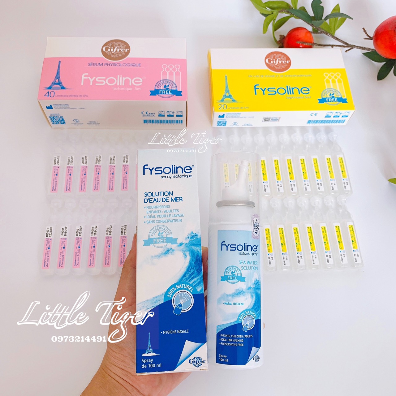 Nươc muối sinh lý Fysoline - Nước Muối Sinh Lý Pháp Gifrer Vệ sinh mắt, mũi, miệng an toàn cho bé.