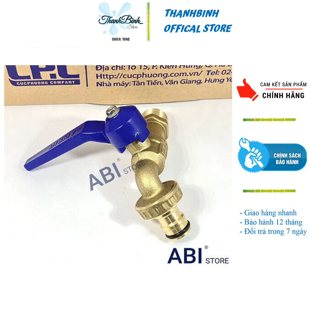 Vòi gạt nước đồng dismy tay xanh phi 21/ 27mm- hàng chính hãng