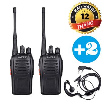 Bộ 02 Baofeng BF888S+ 02 Tai Nghe Chuyên Dụng - BH:12 Tháng