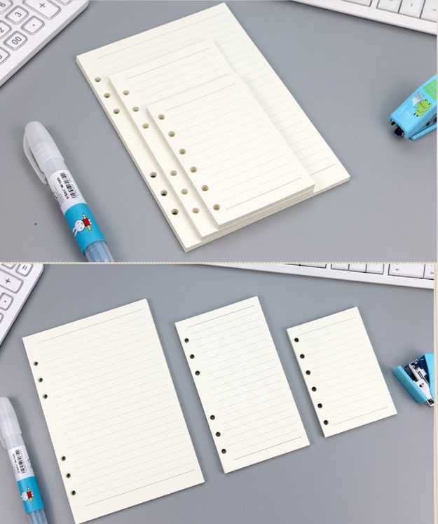 Giấy refill size A5 A6 A7 6 lỗ làm sổ bìa còng ruột sổ còng lò xo kế hoạch hàng ngày tuần ghi chú thời gian biểu vẽ trang trí planner bullet journal