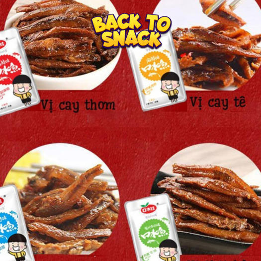 Cá sốt chua cay Koushuiyu siêu ngon gói 9gr - Đồ ăn vặt Trung Quốc thơm ngon -Back To Snack