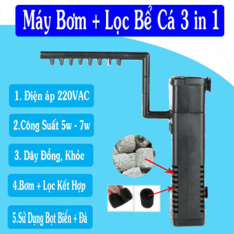 Máy bơm lọc bể cá đa năng 3 trong 1