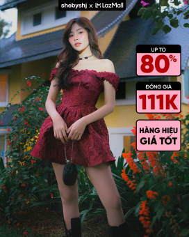 Đầm xoè gấm Shebyshj màu đỏ - Tiara Dress