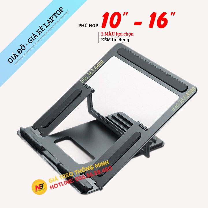Giá đỡ laptop / macbook cc t8 10 - 16 inch - kệ đỡ laptop - ipad - máy tính bảng - điều chỉnh độ cao - góc nghiêng