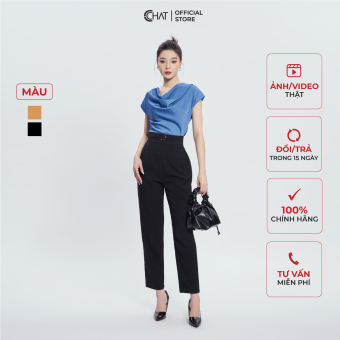 Quần Baggy Nữ CCHAT Cạp Kẹp Sườn Kiểu Chất Tuytsi Cao Cấp 13QDS2007BT