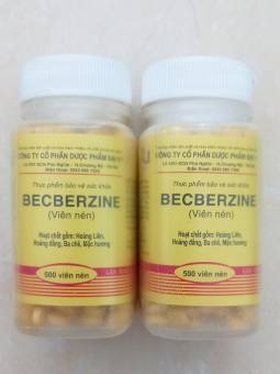 Lọ 500 viên nén berberin (Đại Uy) .Becberzine hỗ trợ giảm đầy bụng, tiêu chảy, rối loạn tiêu hoá