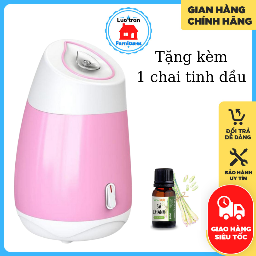 [Tặng tinh dầu] Máy xông mặt hơi nước nóng, xông tinh dầu trái cây, máy phun sương mini dưỡng ẩm làm đẹp thư giãn da mặt thúc đẩy tuần hoàn máu ngăn ngừa mụn - Luo'Tran Furniture