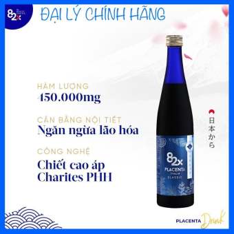 82X CLASSIC PLACENTA 450.000mg (ĐẠI LÝ CHÍNH HÃNG) - chiết xuất nhau thai   (Collagen uống dạng nước dưỡng da từ bên trong)