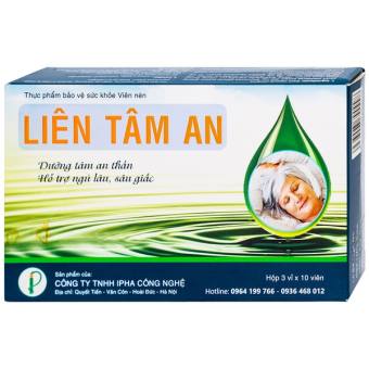 Dưỡng tâm an thần, giúp ngủ ngon - Viên uống Liên Tâm An - Hộp 30 viên