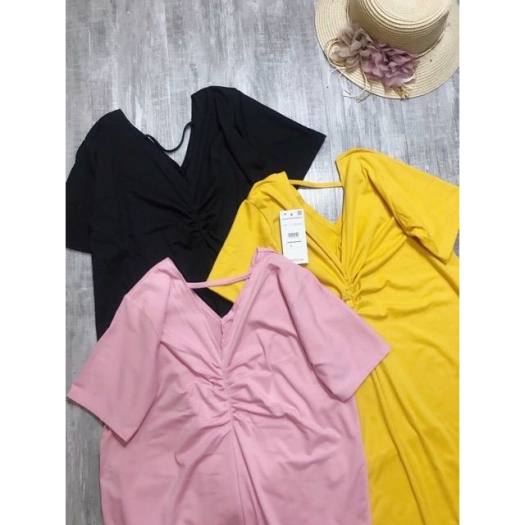 Váy thụng dúm ngực dây lưng Hana